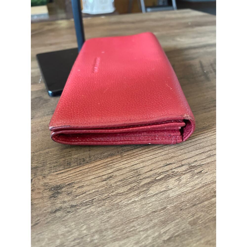 Longchamp Red Leather Envelope Wallet - Picture 4 of 6